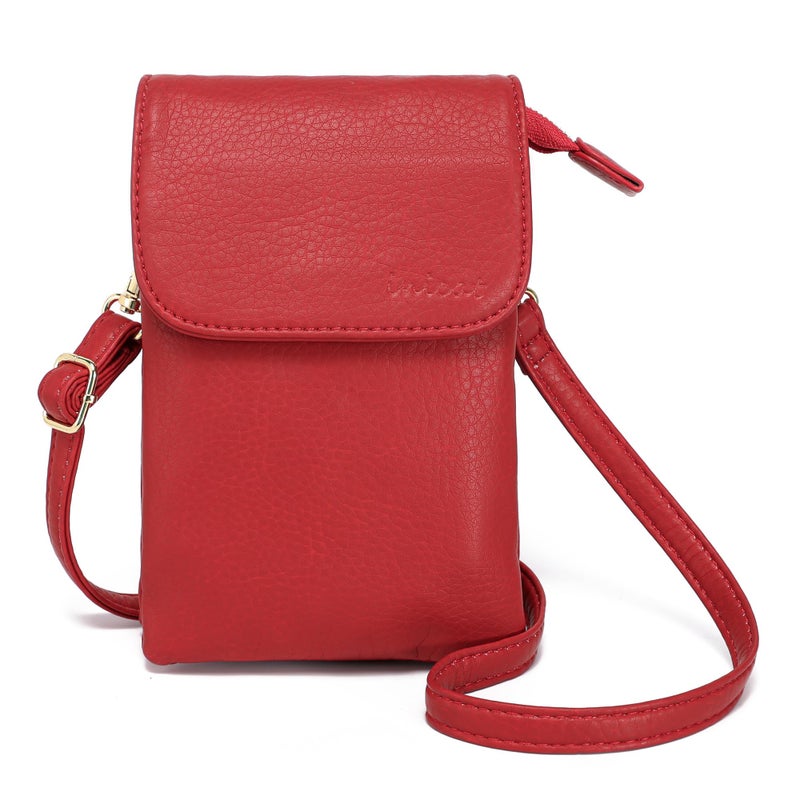 MINICAT Small Crossbody Bags for Women Cell Phone Bag Vegan Leather Cross Body Purse Wallet Purses(Red) - Image 1